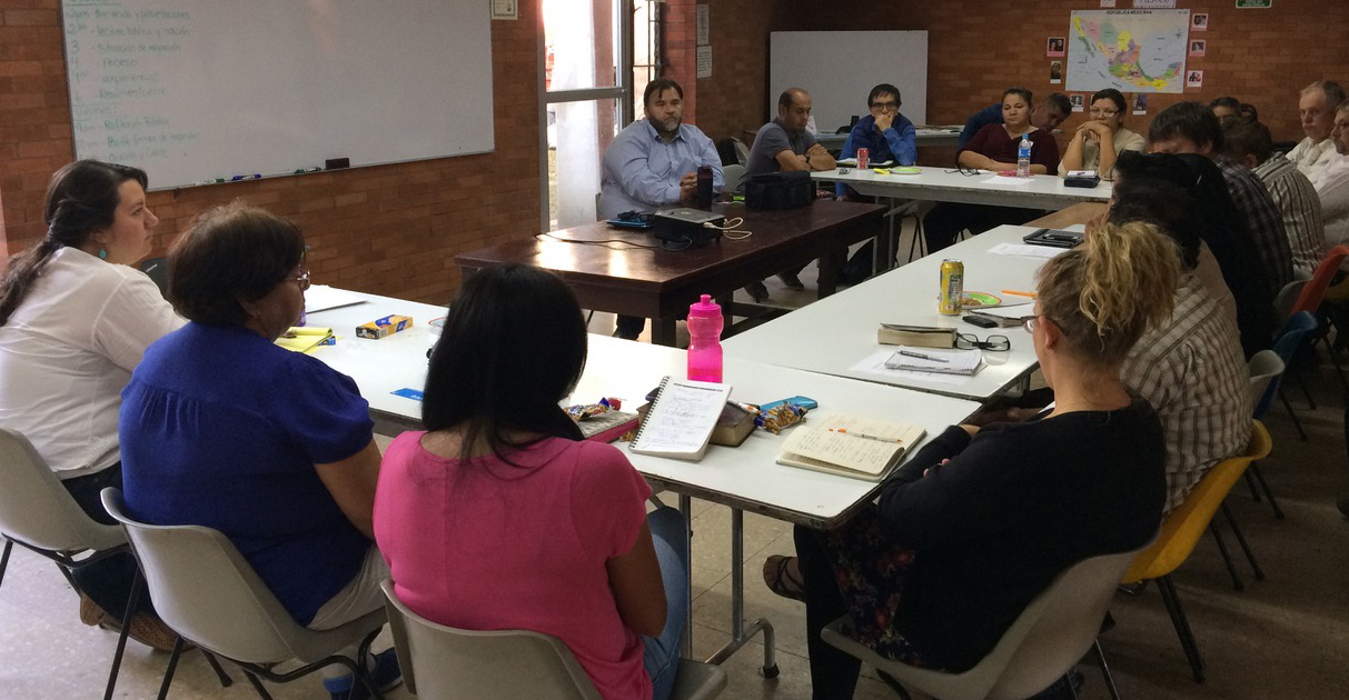 Maria de Jesús Gómez Aguilar sharing the experiences workings with migrants in the Mennonite church in Veracruz